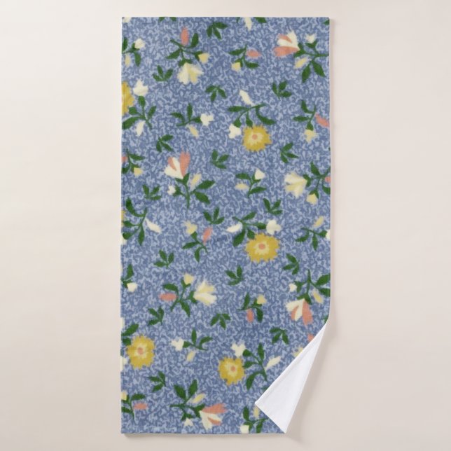 Flore bleu pays (Serviette de bain)