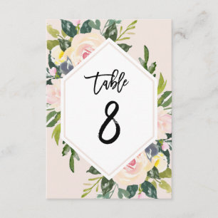 Flore Blush manuscrit Tableau 8 Numéro Carte