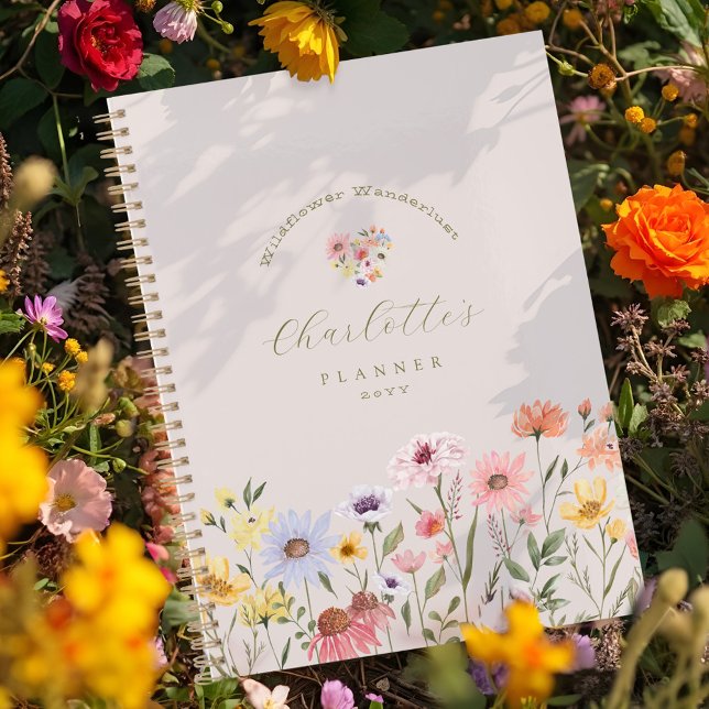 Flore d'aquarelle douce fleur sauvage (Wildflower Wanderlust Cute Watercolor Florals Planner)