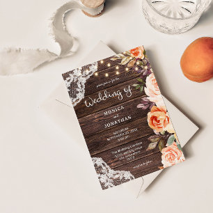 Flore de dentelle de bois avec invitation