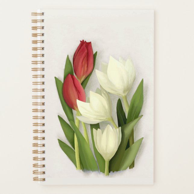 Flore de tulipes rouges et blanches (Devant)