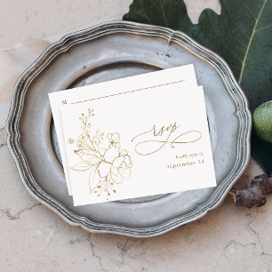 Flore dorée sur blanc et or avec Repas RSVP 2