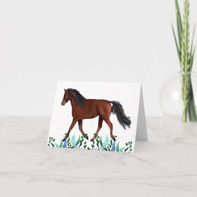 Flore et Carte de remerciements du cheval arabe (Devant)