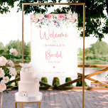 Flore floue | Poster de l'Affiche de bienvenue aqu<br><div class="desc">Bienvenue à vos invités avec style avec notre "Affiche de bienvenue d'aquarelle florale". Cette enseigne élégante et moderne présente de la calligraphie et des éléments rustiques uniques, créant un ajout unique à votre décor de douche nuptiale. Avec son thème de douche à nuptiale florale, il donne le ton d'une belle...</div>