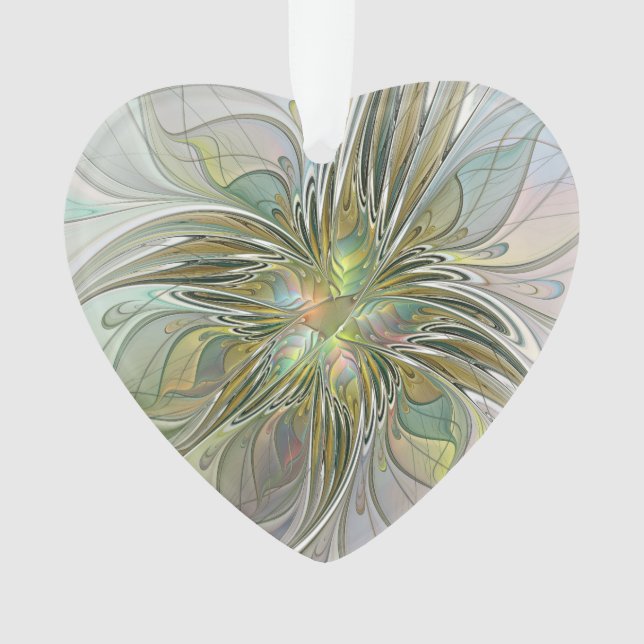 Flore Imaginaire Fractal Fleur Art Avec Coeur Or (devant)