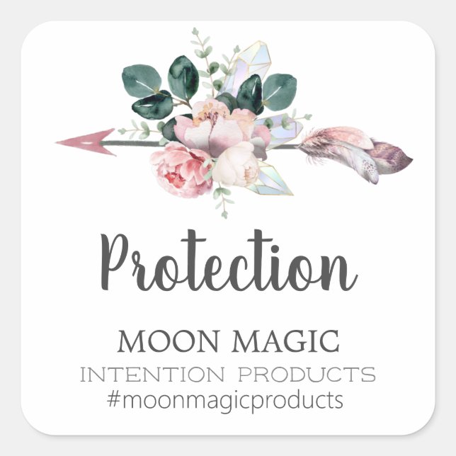 Flore Intention Flore Bougie cristal Étiquettes (Devant)