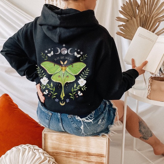 Flore Luna Moth Zip Up Sweat - shirt à capuche Bac (Créateur téléchargé)