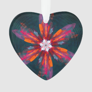 Flore Mandala Flowers Orange Red Blue Abstract
