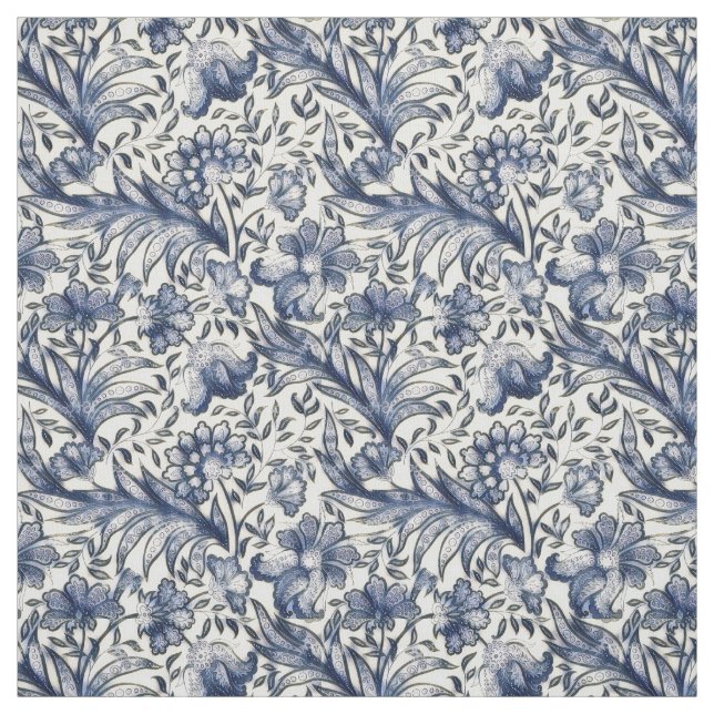 Flore médiévale en tissu transparent gris (Échantillon)