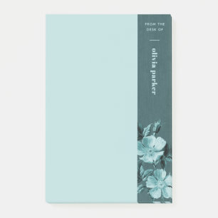 Flore monochromatique turquoise Notes post-it flor