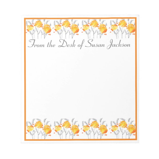 Flore orange personnalisée à partir du Bloc-notes  (Devant)