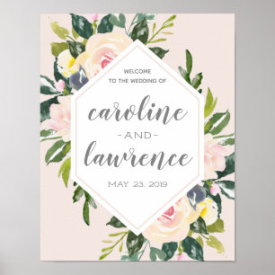 Flore printanière AFFICHE DE BIENVENUE MARIAGE