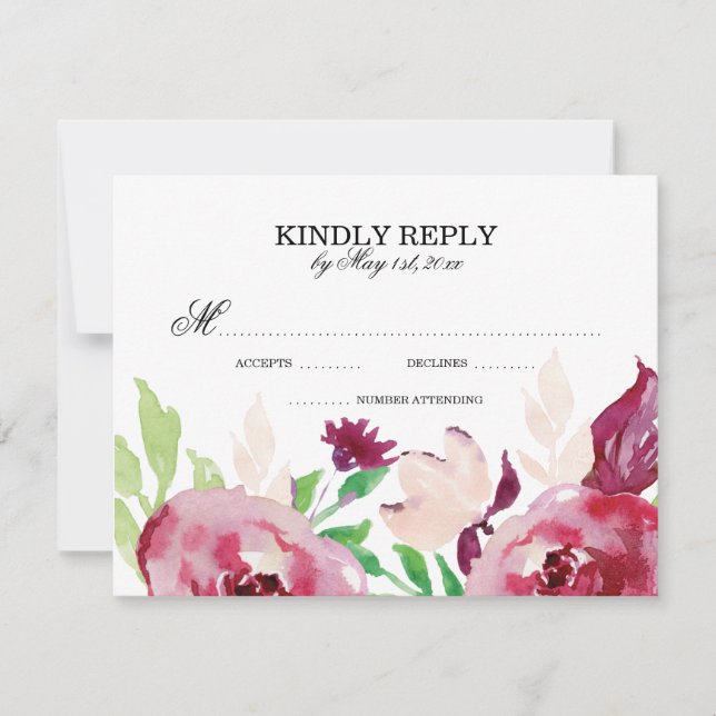 Flore printanière | Cartes RSVP (Devant)