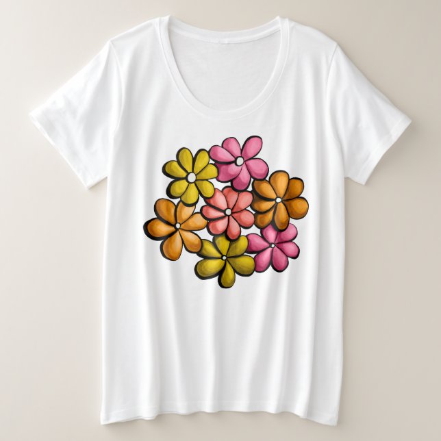Flore printanière vibrante - Fleurs dessinées à l' (Design devant)