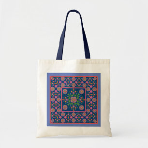 Flore Rangoli Motif frontière sur bleu : Sac fourr