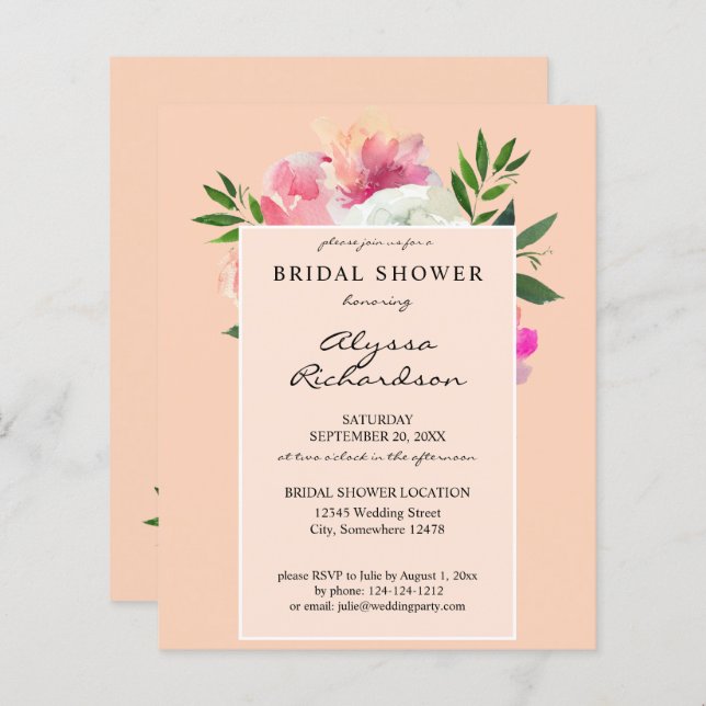 Flore rose et blanche Budget - Fête des mariées 2C (Devant / Derrière)