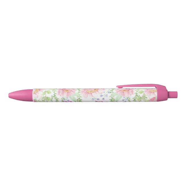 Flore rose personnalisée avec stylo de nom (Haut)