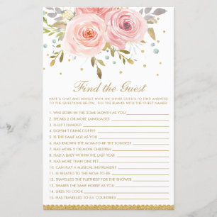 Flore Rose Vive Trouvez Le Jeu Baby shower Invité