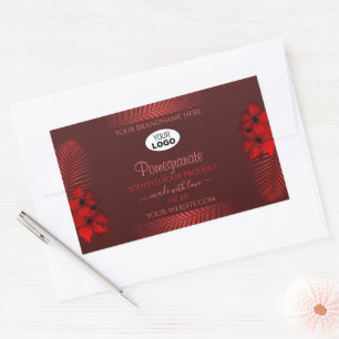 Flore rouge foncé Étiquettes Hawaii Fleurs Logo