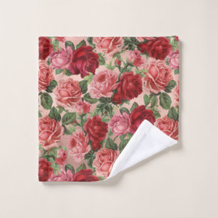 Flore rouge rose Vintage sur or rose rose