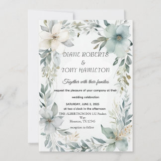 Flore rustique et Faire-part de mariage minimalist