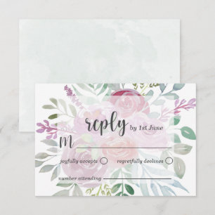 Flore rustique rose et burgundy RSVP mariage