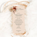 Flore rustique Terre & Champagne - Menu Beige<br><div class="desc">Associez vos invitations mariages ou de fêtes ou de thème à votre magnifique menu Florales de Champagne et Terre Rustique sur Beige. Ce menu rustique propose des flores aquarelles peintes à la main, dans des flores aquarelles en pêche, champagne beige, crème et terre cuite bordeaux (terre cuite). Créez le vôtre...</div>