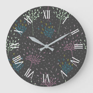 Flore simple et élégante  Horloge murale