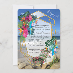 Flore tropicale Paradise Beach Scenery Invitation