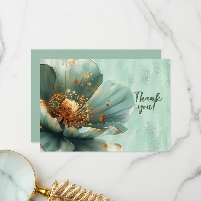 Flore verte agrandie sur Merci vert brillant (Devant/Arrière en situation)