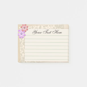 Flore vintage de album avec lignes Post-It