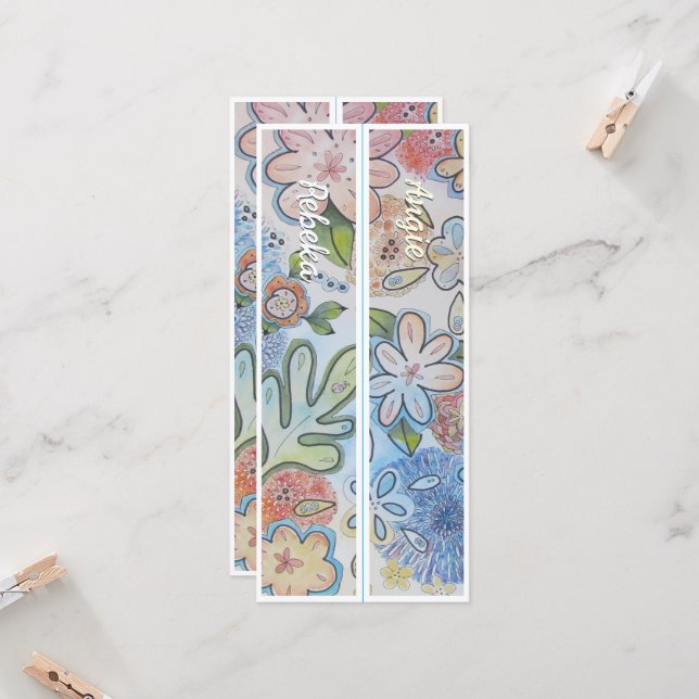Flore vive personnalisée Deux Signets (Devant/Arrière en situation)