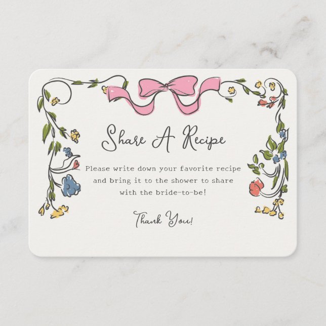 Flore Whimsical Partager Une Recette Invitation In (Devant)