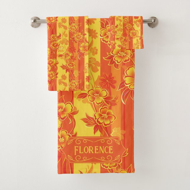 Florence Floral jaune et orange (En situation)