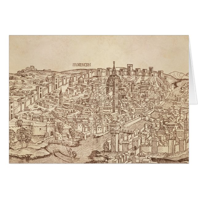 Florence, gravure sur bois médiévale (Devant horizontal)