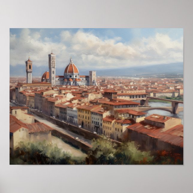 Florence Italie Peinture Art Imprimer Poster (Devant)