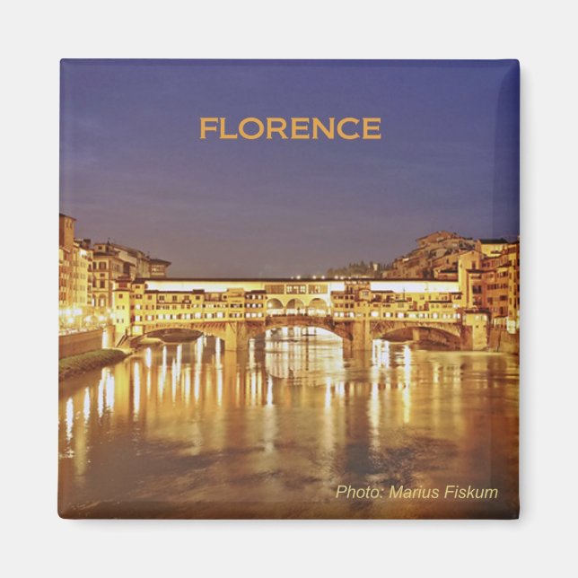 Florence Italie Voyage Photo souvenir Frigo Magnet (Devant)