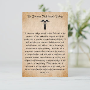 Florence Nightingale Pledge for Nurings Flat Card