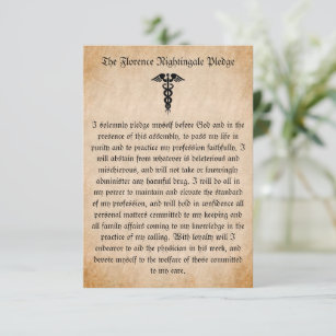 Florence Nightingale Pledge for Nurings Flat Card