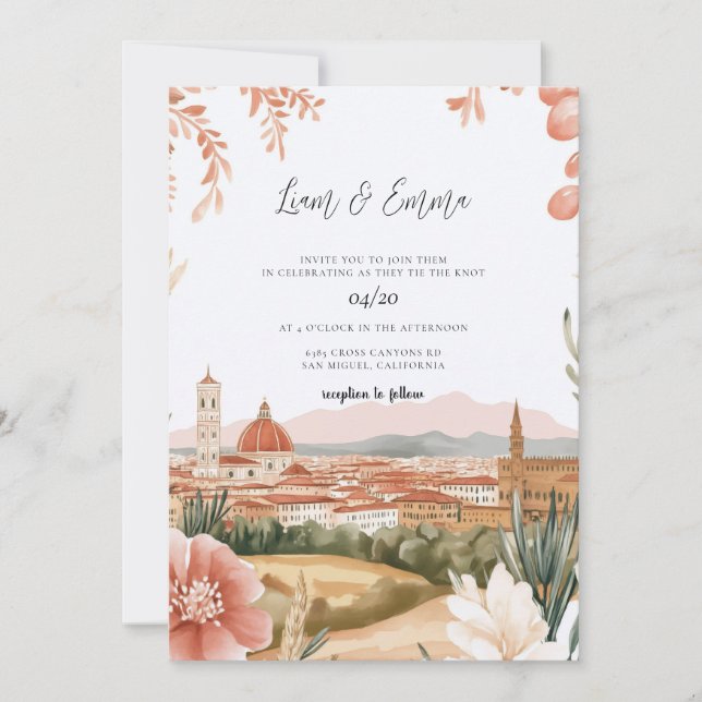Florence Wedding Invitation (Devant)