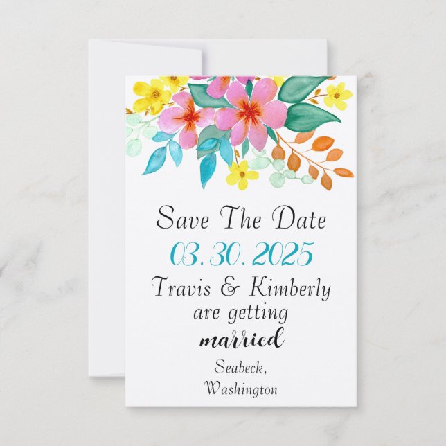 Flores d'aquarelle modernes aux couleurs vives (Devant)