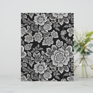 Flores de dentelle blanche sur noir