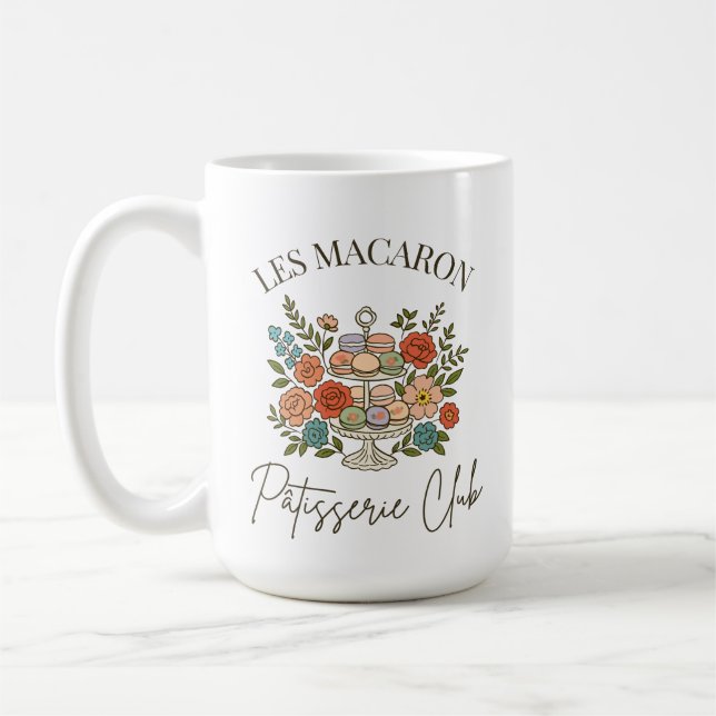 Flores françaises & Macarons Mug (Gauche)