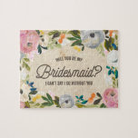 Flores vintages | Bridesmaid Puzzle<br><div class="desc">Demander à votre fête de mariage de faire partie de votre journée spéciale peut être tout aussi excitant que votre fiançailles. Posez la question à vos meilleurs amis avec ce Puzzle Florals Vintage qui dit "Serez-vous ma servante d'accueil ? Je ne peux pas dire que je le fais sans toi....</div>