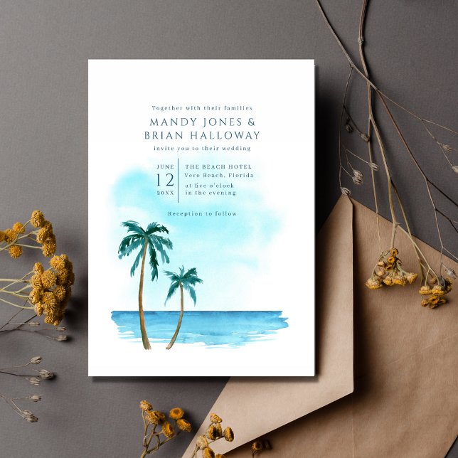 Florida Beach Destination Mariage Invitation (Créateur téléchargé)