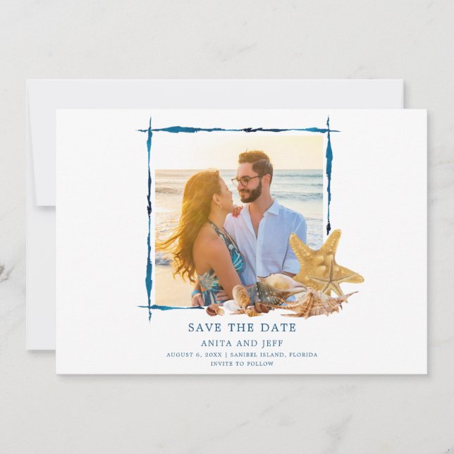 Florida Beach Wedding Photo Save the Date (Devant)