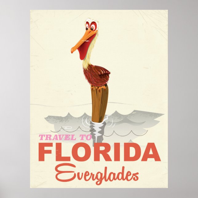 Florida everglades affiche de voyage vintage (Devant)