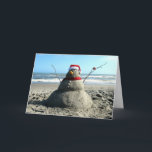 Florida Snowman (3232) - Carte de voeux<br><div class="desc">En Floride,  nous savons comment "faire fonctionner" - pas de neige ? Qui S'En Soucie ? ? Nous construisons un Sandman !</div>