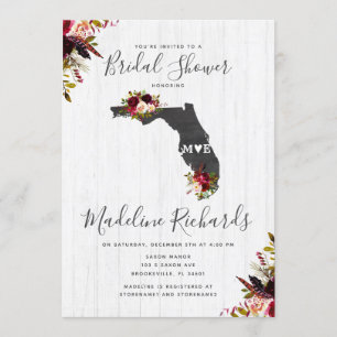 Florida State Destination Bridal Shower Invitation