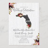 Florida State Destination Wedding Invitation